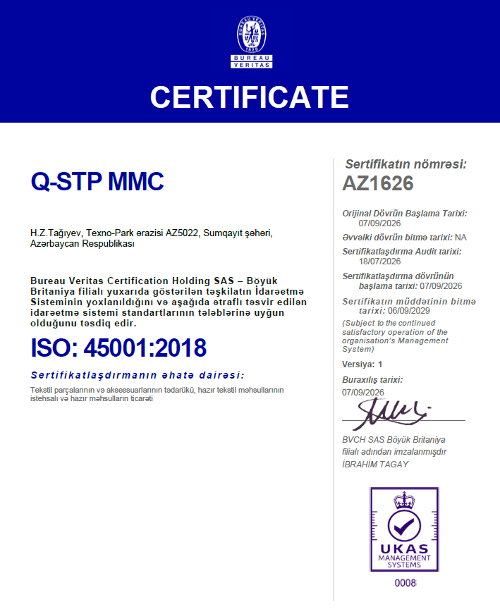 ISO 45001 — Əməyin Sağlamlığı və Təhlükəsizliyi İdarəetmə Sistemi